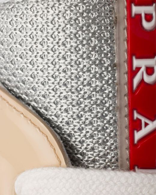 Prada White America's Cup Vernice Bike Low Top Sneaker for men