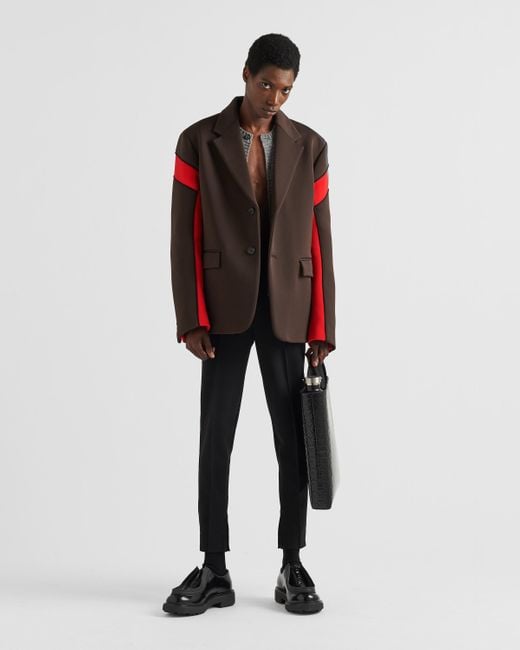 Prada Red Technical Fabric Single-Breasted Jacket for men