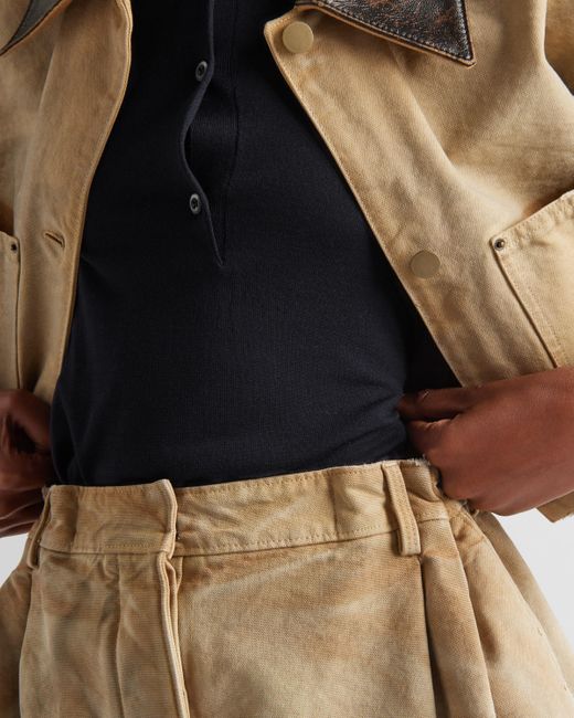 Prada White Canvas Shorts