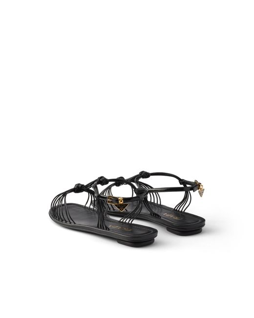 Prada White Patent Leather Sandals