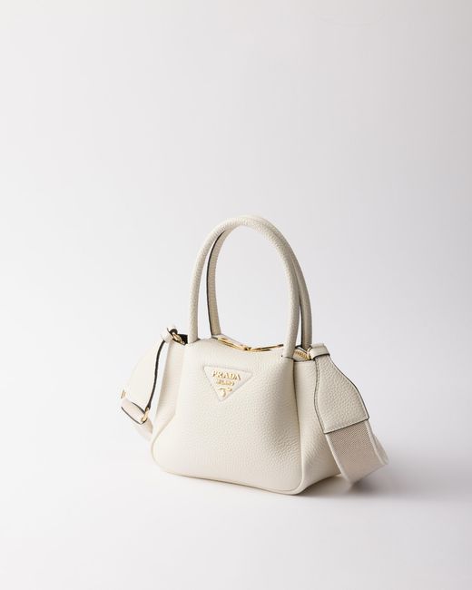 Prada White Liaison Mini Leather Handbag