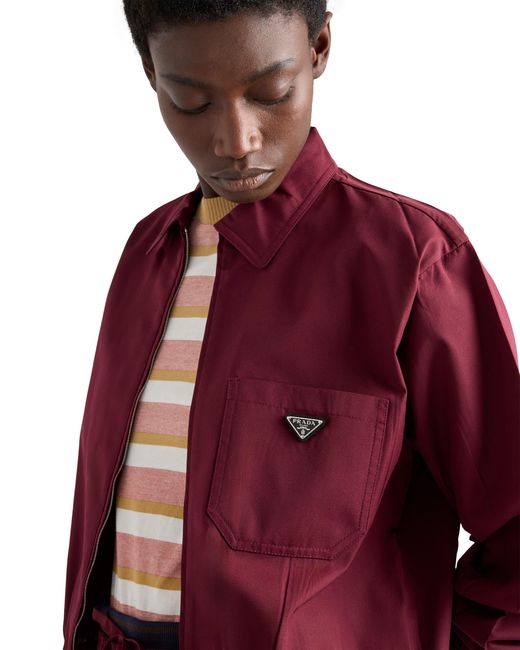 Prada Red Poplin Jacket, Garnet