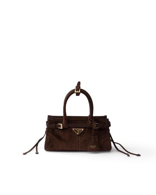 Prada Brown Bonnie Suede Mini Handbag