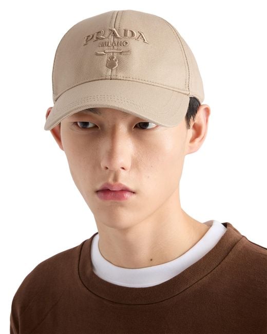 Prada Brown Drill Baseball Cap for men