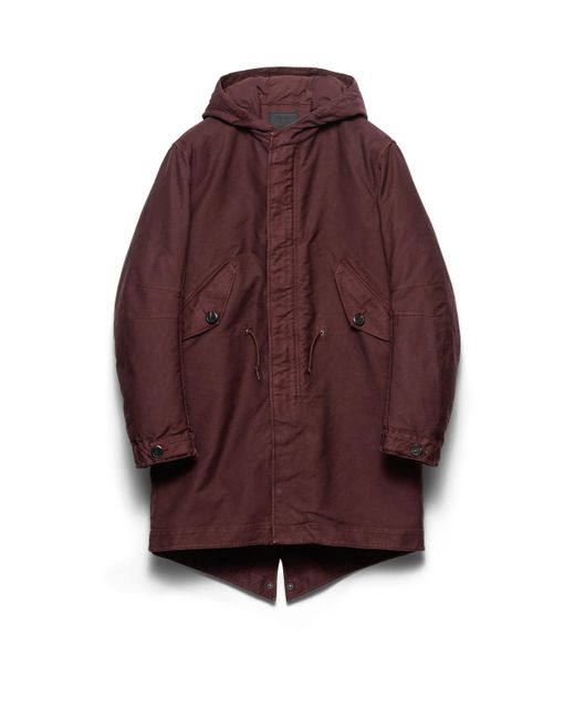 Prada Purple Long Cotton Down Jacket for men