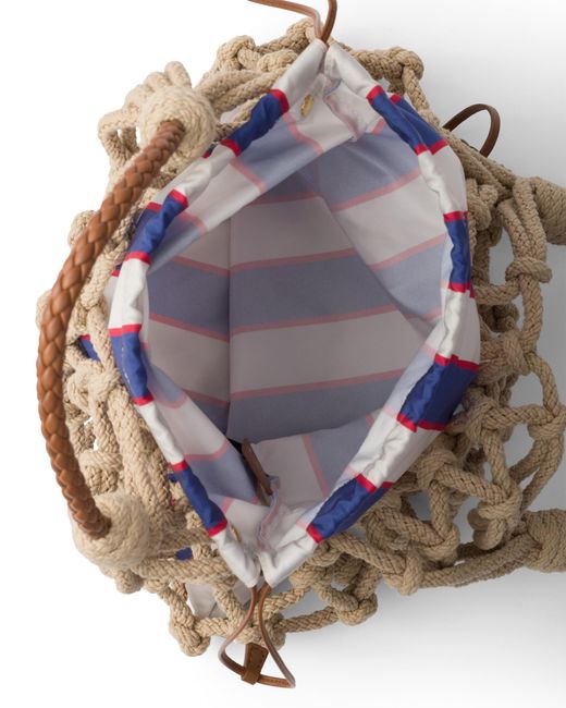Prada Multicolor Noué Medium Cotton Macramé Bag