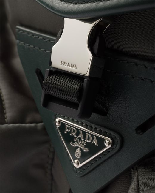 Prada Black Re-Nylon And Leather Shoulder Bag for men