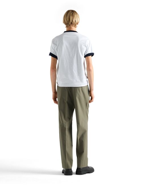 Prada White Reversible Cotton T-Shirt for men