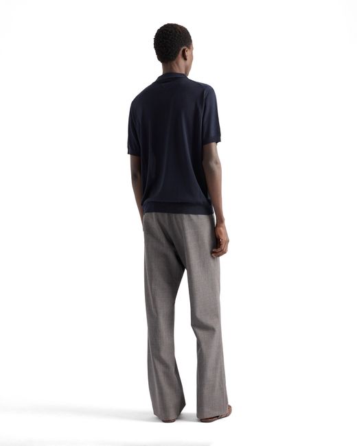 Prada Blue Cashmere And Silk Polo Shirt for men