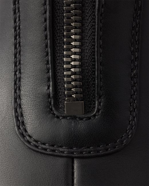 Prada Black Leather Zipper Booties