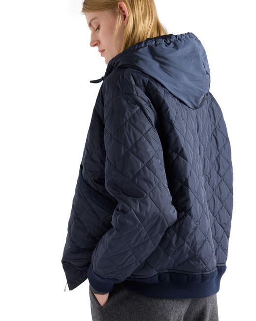 Prada Blue Re-Nylon Blouson Jacket With Hood