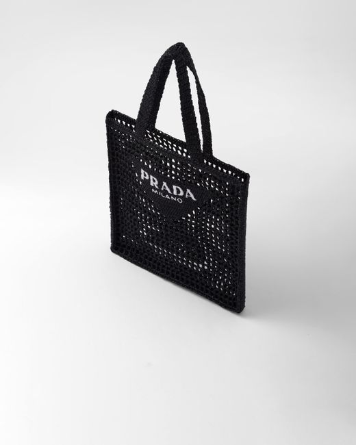 Cabas En Crochet À Logo Prada pour homme en coloris Black