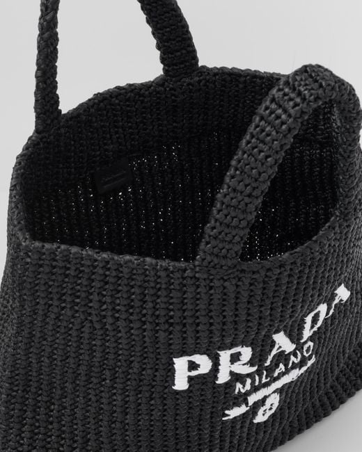 Prada Black Crochet Tote Bag