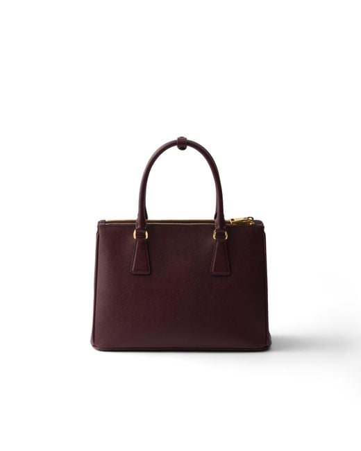 Prada Purple Galleria Medium Saffiano Leather Bag, Burgundy