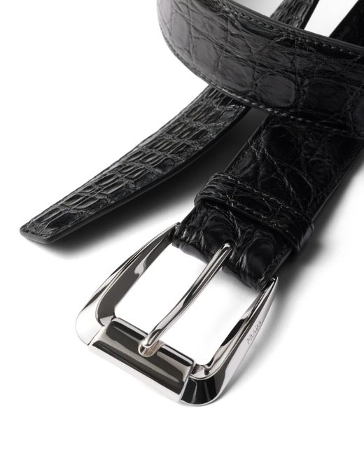 Prada Metallic Metal Belt Buckle for men