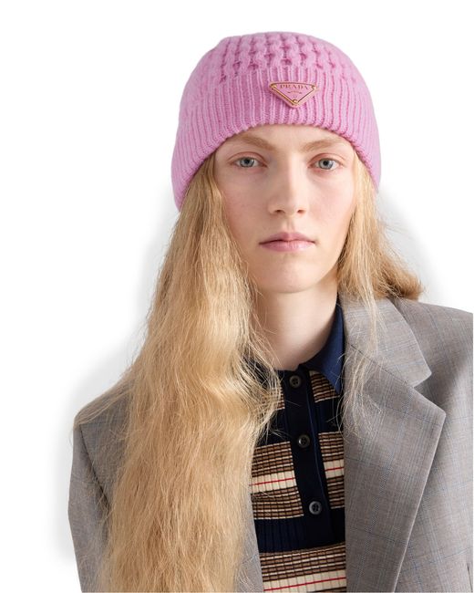 Prada Pink Wool Beanie