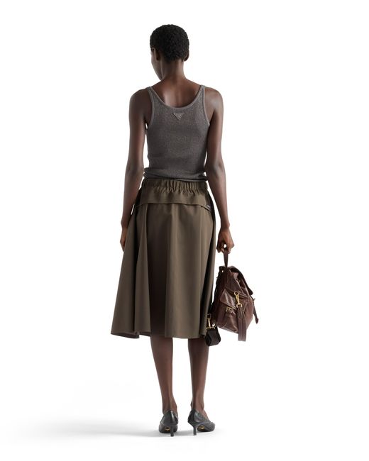 Prada Natural Technical Fabric Circle Skirt