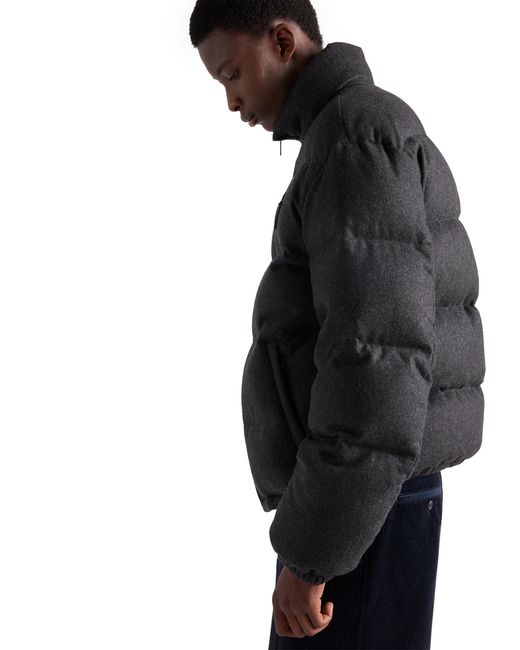 Chaqueta De Plumón Y Cachemir De Peso Medio, Hombre, Talla Prada de hombre de color Black