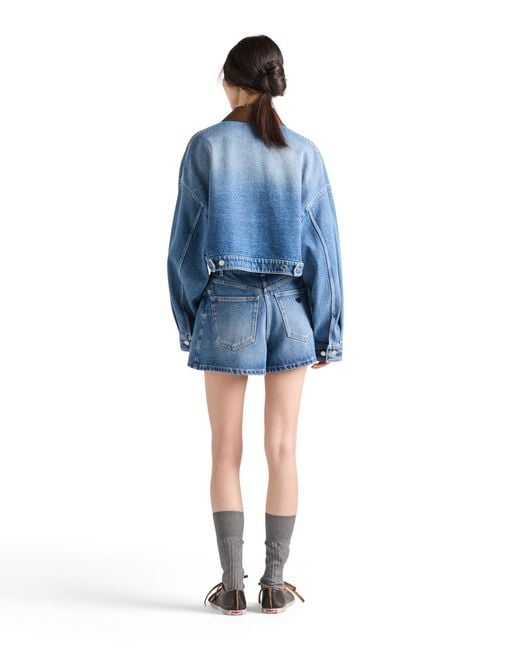 Prada Blue Cropped Denim Jacket