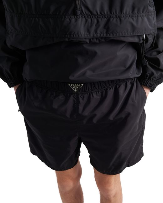Prada Black Re-Nylon Swim Trunks for men