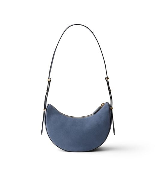 Prada Blue Arqué Small Nubuck Leather Bag