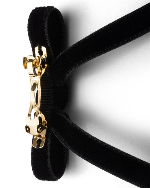 Prada Black Velvet Hair Clips
