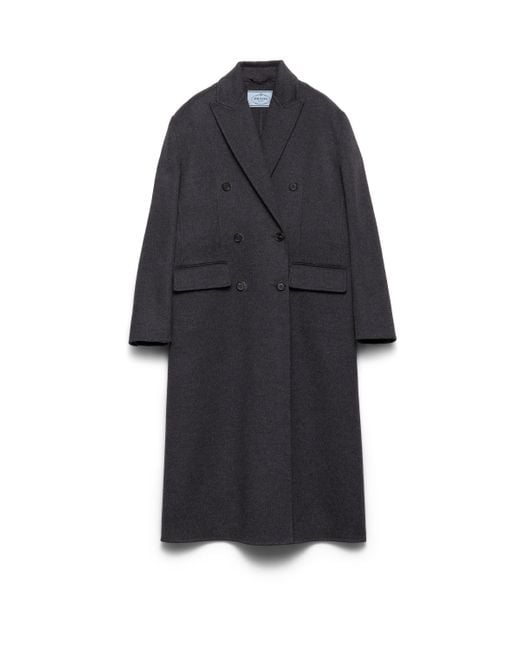 Abrigo De Botonadura Doble De Cachemir Doble Y Lana, Mujer, Talla Prada de color Blue