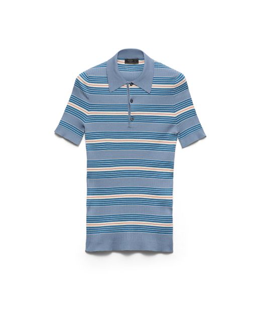 Polo De Algodón A Rayas, Hombre, Talla Prada de hombre de color Blue