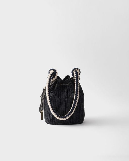Prada White Crochet Mini Bucket Bag