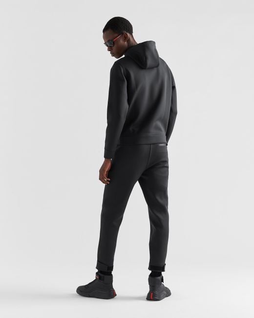 Prada Kapuzenpullover Aus Funktionsgewebe in Black für Herren