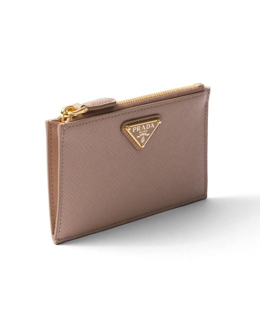 Prada White Saffiano Leather Card Holder