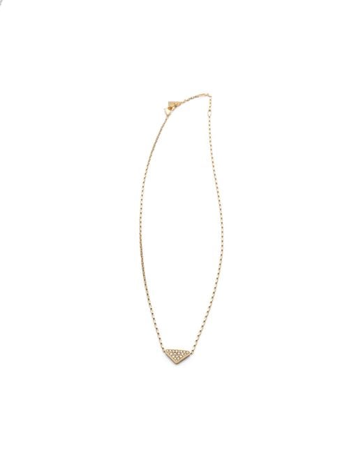 Prada White Eternal Micro Triangle Pendant Necklace