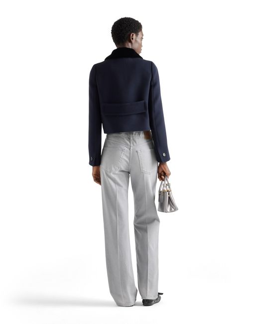 Prada Blue Single-Breasted Natté Fabric Jacket
