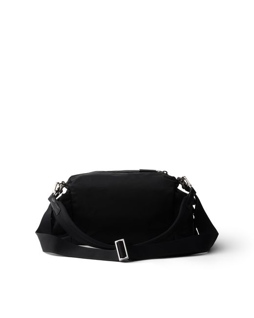 Prada Black Explore Re-Nylon And Leather Bag for men