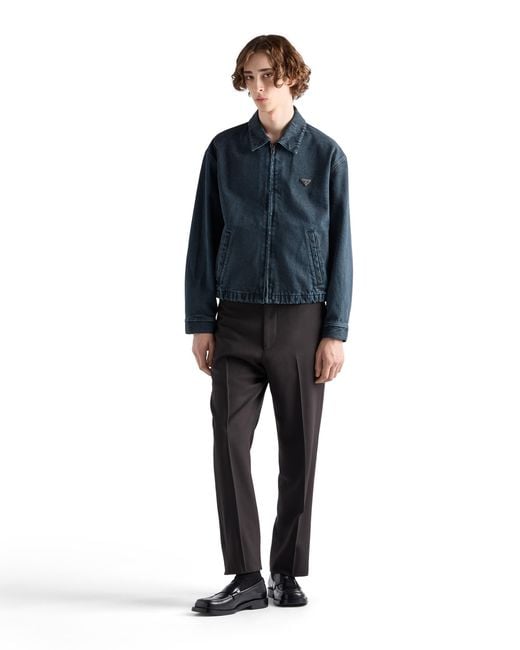 Prada Blue Denim Blouson Jacket for men