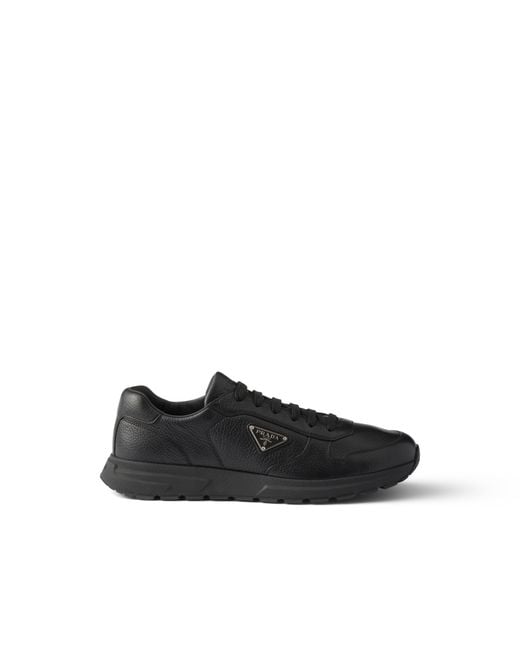 Prada Black Prax 2.0 Leather Sneakers for men