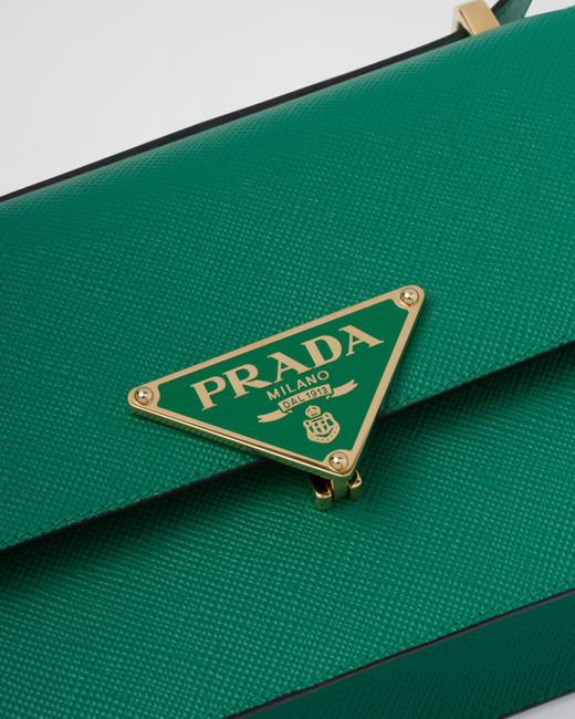Borsa A Spalla Emblème In Saffiano di Prada in Green