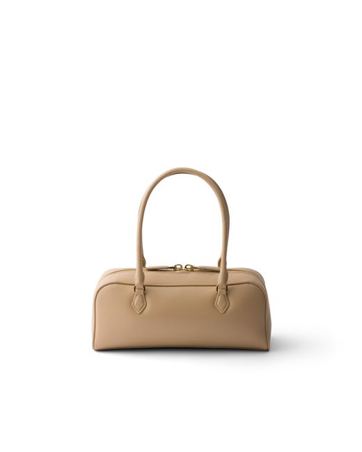 Prada White Medium Leather Top-Handle Bag