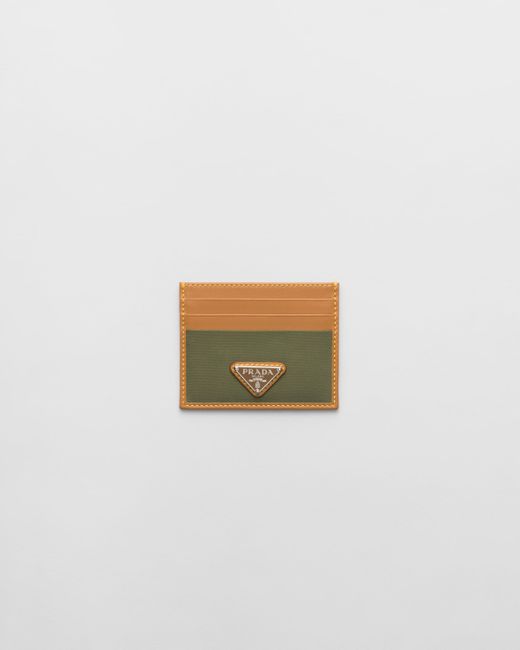 Prada Brown Re-nylon Logo-plaque Cardholder for men