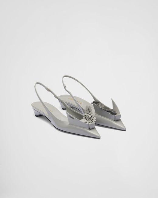 サンダル・ミュール PRADA BRUSHED LEATHER SLINGBACKS サンダル・ミュール PRADA | Brushed leather slingback pumps