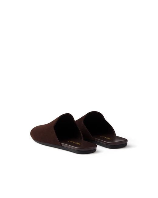Prada Brown Suede Mules