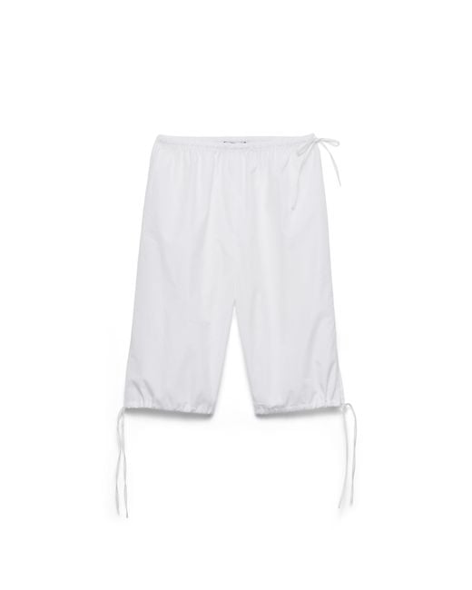 Prada White Poplin Bermudas