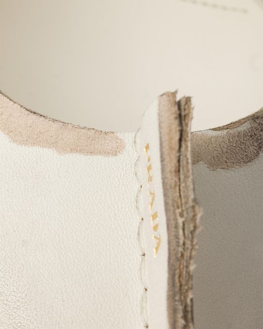 Prada White Antiqued Leather Pumps