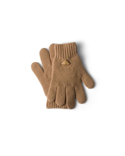 Prada White Wool Gloves