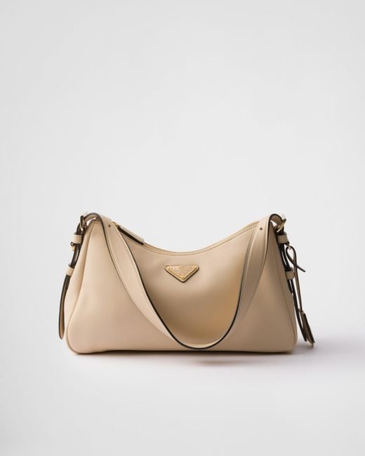 Prada Natural Aimée Medium Leather Shoulder Bag