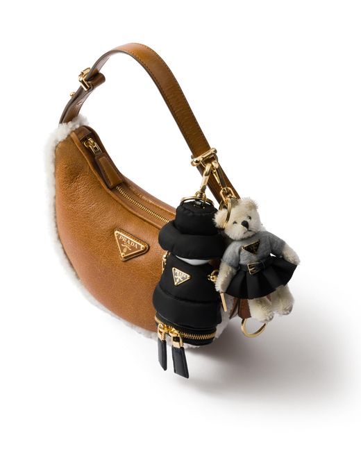 Prada White Teddy Keychain Charm