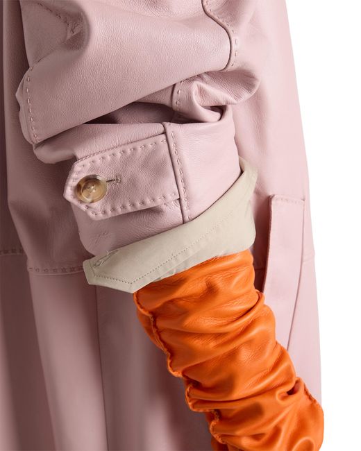 Prada Pink Nappa Leather Coat