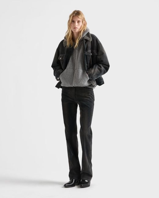 Prada Black Five-Pocket-Hose Aus Cord