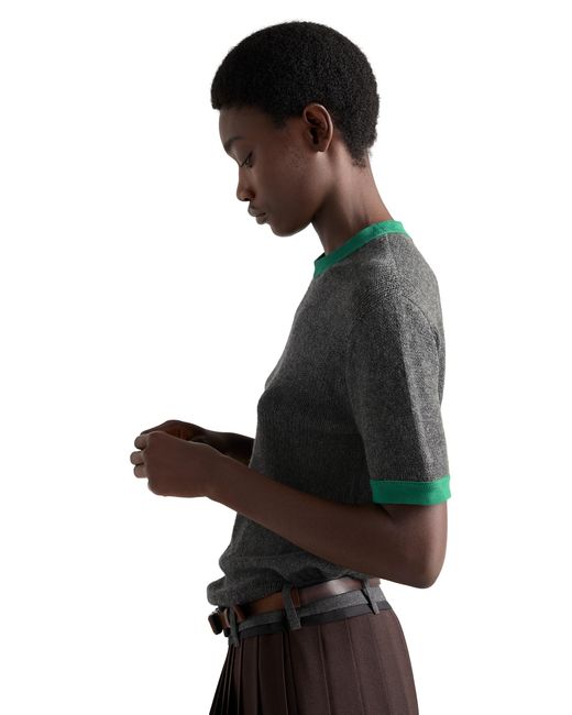 Prada Green Cashmere Crew-Neck Sweater, Slate