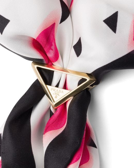 Prada White Metal Scarf Ring